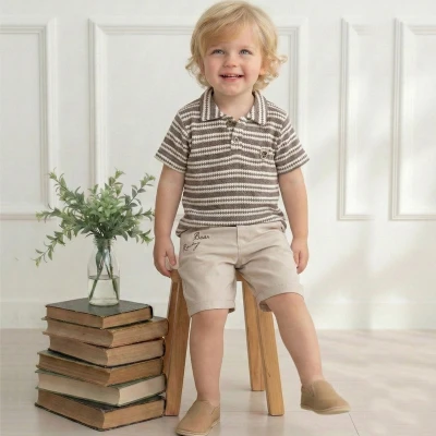 3/6 YAS ERKEK ÇİZGİLİ GÖMLEK ERKEK İKİLİ TAKIM 