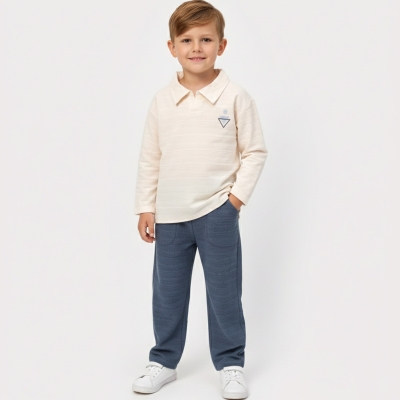 3/6 YAS ERKEK LOGO NAKIŞLI YAKA PATLI İKİLİ TAKIM