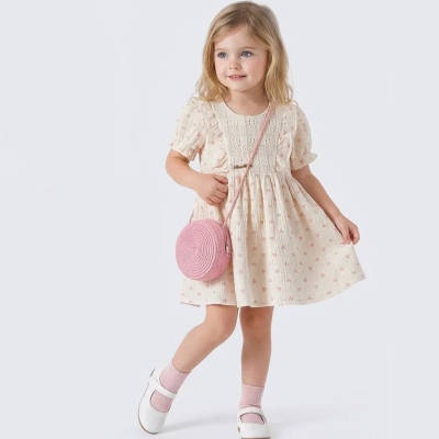 3/6 YAS KIZ ELBİSE CANTALI KALP MÜSLİN 