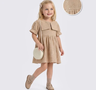 3/6 YAS KIZ MUSLİN SUZENELİ CANTALI ELBİS