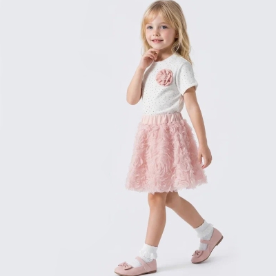 3/6 YAS KIZ SİMLİ GÜLLÜ ETEKLİ TAKIM