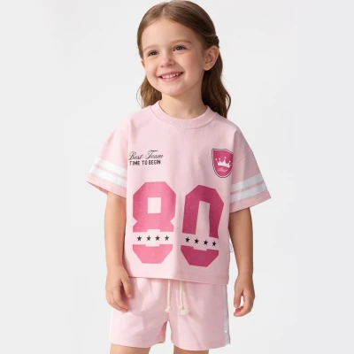 3/6 YAS KIZ YAZLIK 80 BASKILI ŞORTLU TAKIM