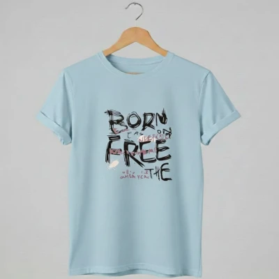 3/7 Y BORN BASKILI ERKEK TISORT