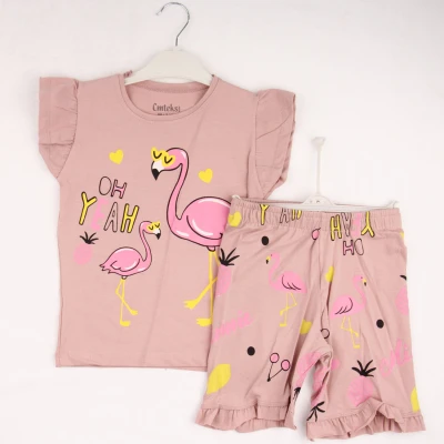 3/7 Y FLAMINGO BASKILI SORTLU KIZ TAKIM