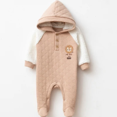 3/9 AY ASLAN SUZENELI KAPUSONLU BEBE TULUM