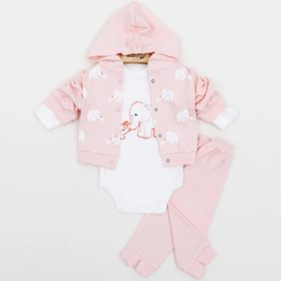 3/9 AY KIZ FİLLİ 3,LÜ KAPŞONLU TAKIM