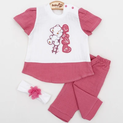 3/9 AY KIZ  SAÇ BANTLI KALP NAKIŞLI 2,Lİ SWEAT TKM