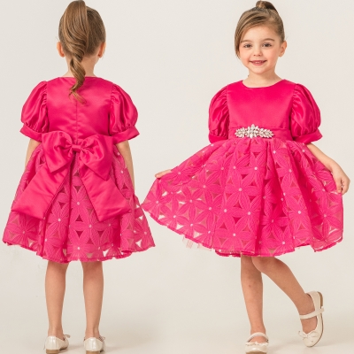 4/7 Y MAT SATEN DANTELLI TAS KEMERLI ELBISE