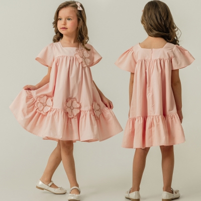 5/8 Y CICEK APLIKELI ELBISE