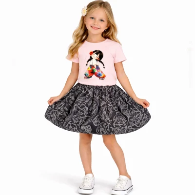 5/8 Y CICEKLI BALON ETEKLI KIZ TAKIM