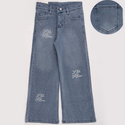 5/8 Y KENARI TASLI KIZ KOT PANTOLON