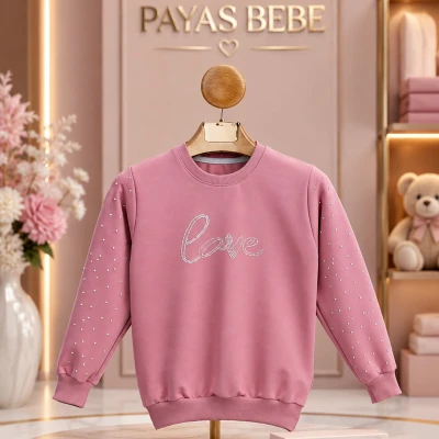 5/8 Y KOLLARI TASLI LOVE KIZ SWEATSHIRT