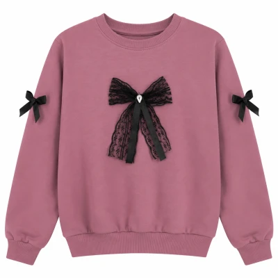 5/8 Y ONU KOLLARI KURDELELI KIZ SWEATSHIRT