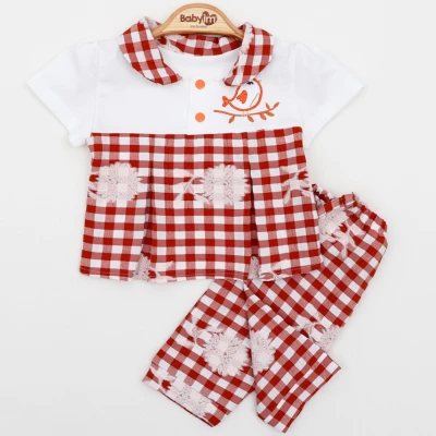 6/12 AY KIZ KUŞ NAKIŞLI YAKALI 2,Lİ SWEAT TAKIM