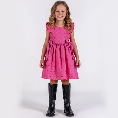 6/12 Y BRODELI BEL FIYONKLU ELBISE