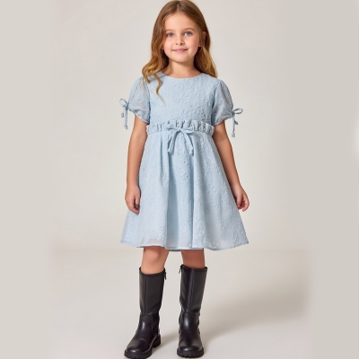 6/12 Y BRODELI CICEKLI ELBISE