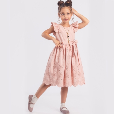 6/12 Y BRODELI KOLYELI ELBISE