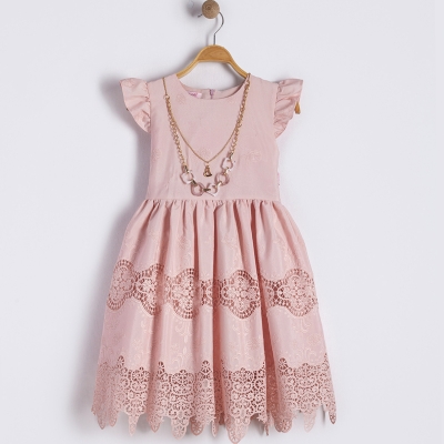 6/12 Y ETEKLERI DANTEL KOLYELI ELBISE