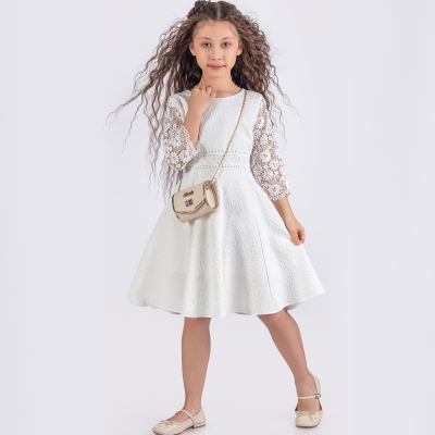 6/12 Y KOLU DANTEL ELBISE