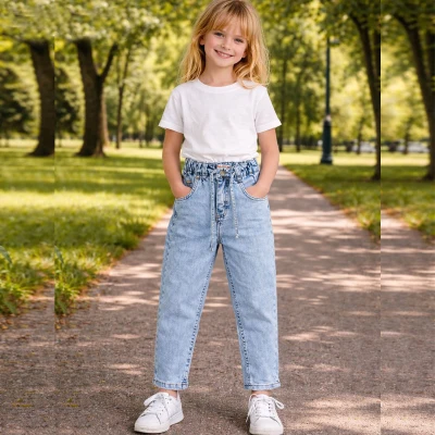 6/12 Y YARIM KEMER LIKRALI KIZ KOT PANTOLON