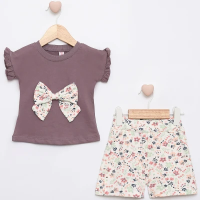 6/18 AY AKSESUARLI CICEKLI KIZ TAKIM