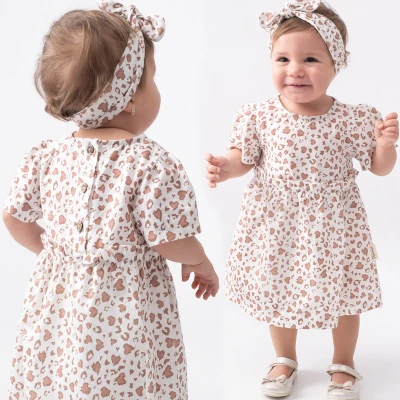 6/18 AY KIZ DESENLİ ELBİSE