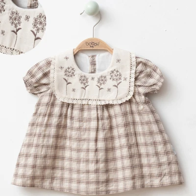 6/18 AY YAKASI CICEKLI BEBE ELBISE