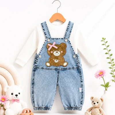 6/18 KURDALELI AYICIK BASKILI BEBE SLOPET TAKIM