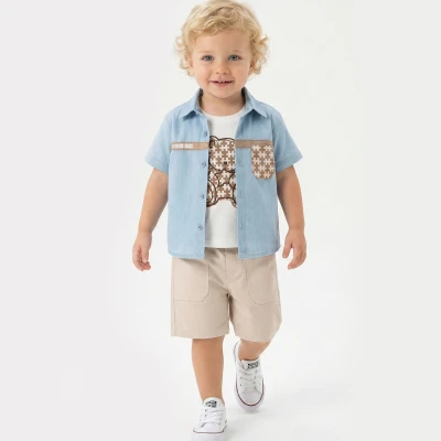 6/24 AY BULMACA DESEN GOMLEKLI SORTLU ERKEK TAKIM