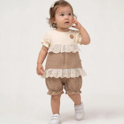 6/24 AY DANTELLI BLUZLU SORTLU KIZ TAKIM