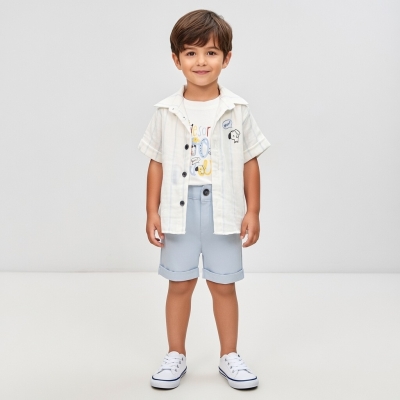 6/24 AY ERKEK COOL BASKILI GABARDİN SHORTLU ERKEK 