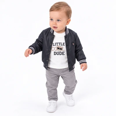 6/24 AY ERKEK DERİ ETİKAETLİ LİTTLE COOL DUDE BASKI