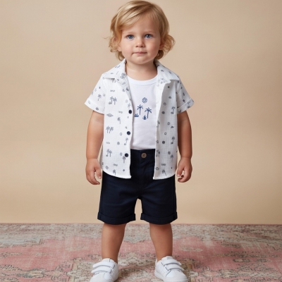 6/24 AY ERKEK PALMİYE BASKILI GABARDİN SHORTLU ERK