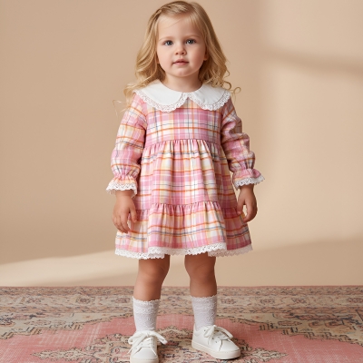 6/24 AY KIZ EKOSE ETEK VE KOL UCU DANTELLİ ELBİSE