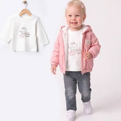 6/24 AY KIZ LİTTLE CUTE KEDİLİ BASKILI ETİKETLİ KI