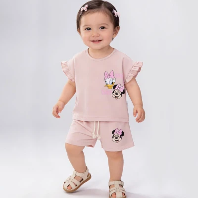 6/24 AY KIZ YAZLIK MİKİ BASKILI ŞORTLU TAKIM