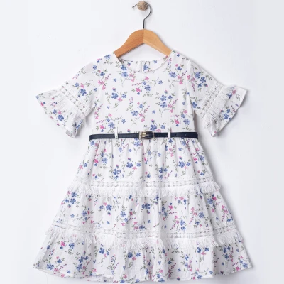 6/9 Y BASKILI PUSKULLU ELBISE