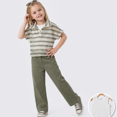 6/9 Y CIZGILI FILE GOMLEK PANT.LU KIZ TAKIM