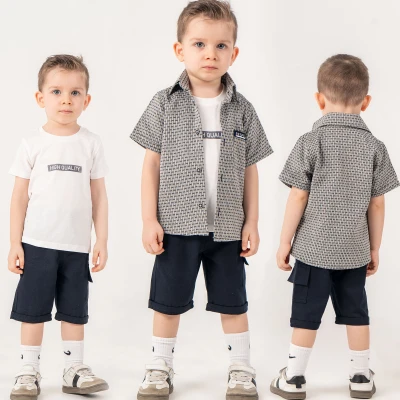 6/9 Y DESEN GOMLEKLI 3LU SORTLU ERKEK TAKIM