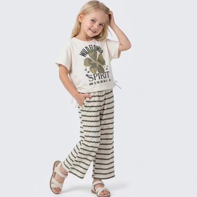 6/9 Y FLOWER BASKILI PANTOLONLU KIZ TAKIM