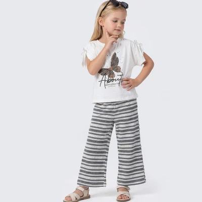 6/9 Y KELEBEK BASKILI CIZGI PANT. KIZ TAKIM