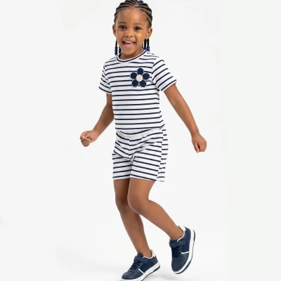 6/9 YAS KIZ ÇİZGİLİ PAPATYALI 2'Lİ TAKIM