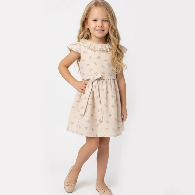 6/9 YAS KIZ FİYONKLU MUSLİN ELBİSE