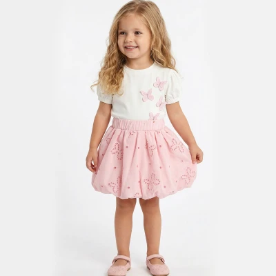 6/9 YAS KIZ KELEBEKLİ YAZLIK 2'Lİ TAKIM