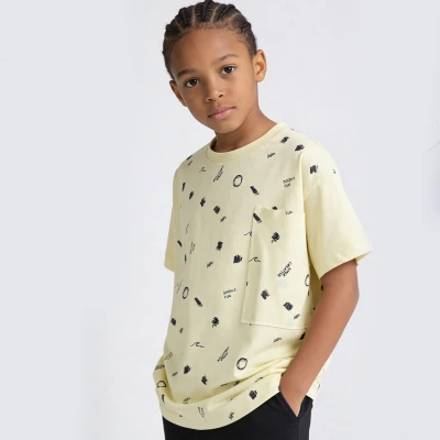 7/10 Y BUYUK CEPLI DESENLI ERKEK TISORT