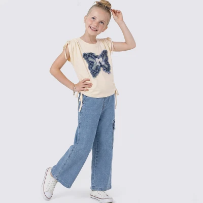 7/10 Y KELEBEKLI BUZGU TISORTLU KIZ TAKIM