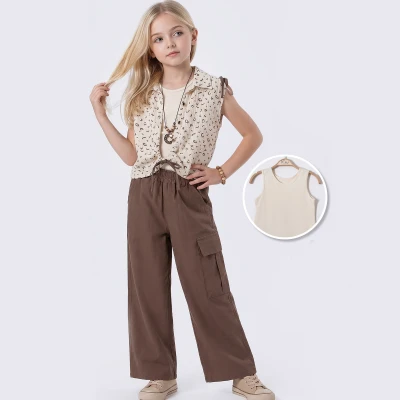 7/10 Y LEOPAR GOMLEKLI 3LU KIZ TAKIM