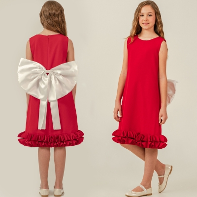 9/12 Y ARKASI FIYONKLU DABIL ELBISE