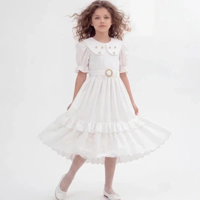 9/12 Y INCI CICEKLI KEMERLI ELBISE