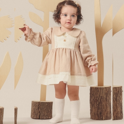 9/24 AY AMANDA BEBE YAKA UZUNKOL BEBE ELBISE